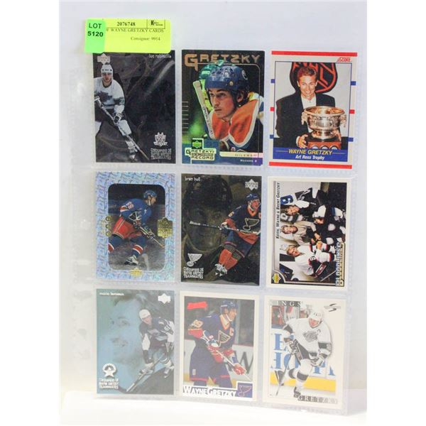 SHEET OF WAYNE GRETZKY CARDS