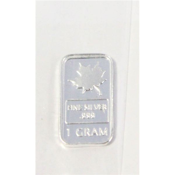 1 GRAM SILVER MAPLE BAR