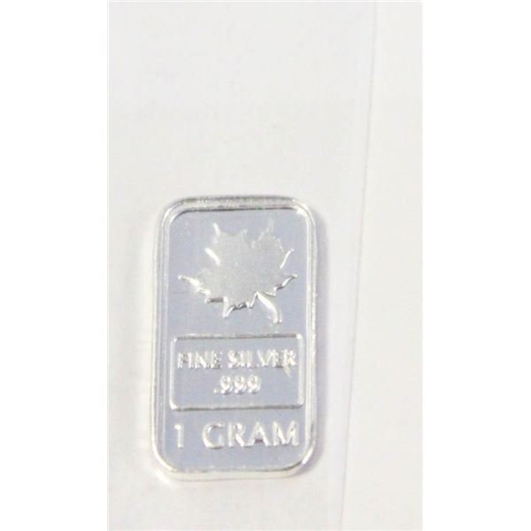 1 GRAM SILVER MAPLE BAR