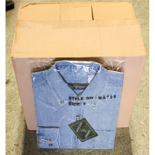 NEW MEN'S SHIRTS CASE OF 9 DENIM SIZE S