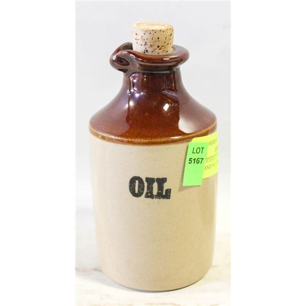 OIL POTTERY JUG (MADE IN ENGLAND) NO CHIPS