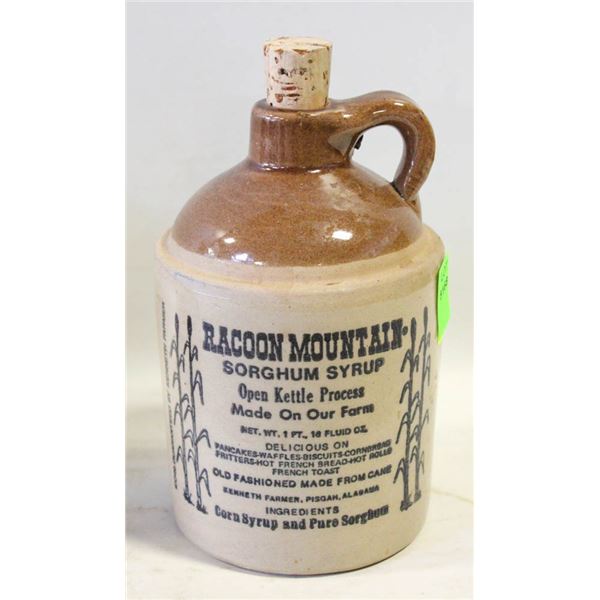 RACON MOUNTAIN SYROP JUG (USA VINTAGE)