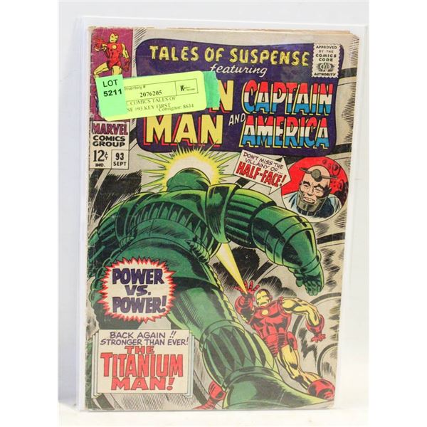 MARVEL COMICS TALES OF SUSPENSE #93 KEY FIRST