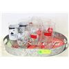 Image 1 : COCA-COLA SERVING TRAY WITH 8 DRINKWARE