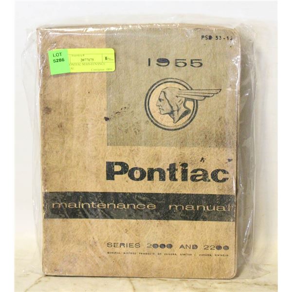 1955 PONTIAC MAINTENANCE MANUAL