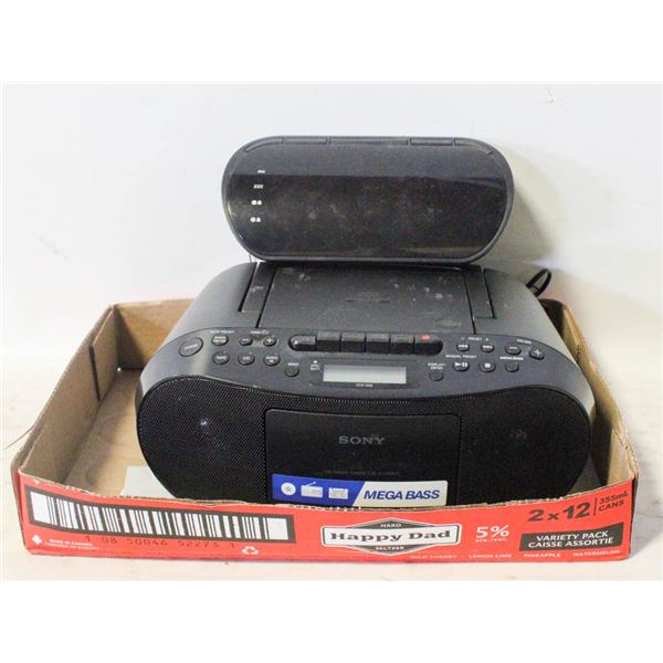 SONY MEGA BASS CD PLAYER PLUS LARGE ALARM CLOCK