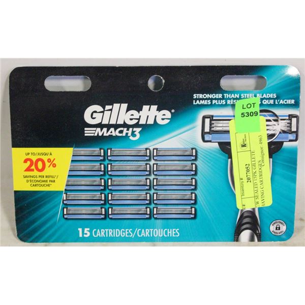 NEW SEALED 15PK GILLETE SHAVING CARTRIDGES
