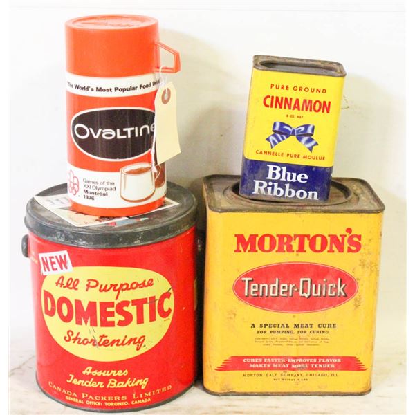 VINTAGE TINS AND THERMOS
