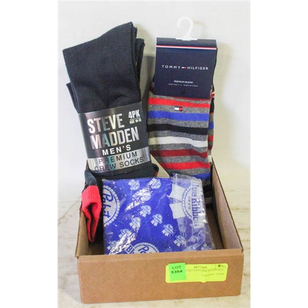 MENS SOCKS AND PBR BANDANA
