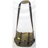 Image 1 : CANVAS/COTTON BAG W/ LEATHER DETAILS- 10" X 12"
