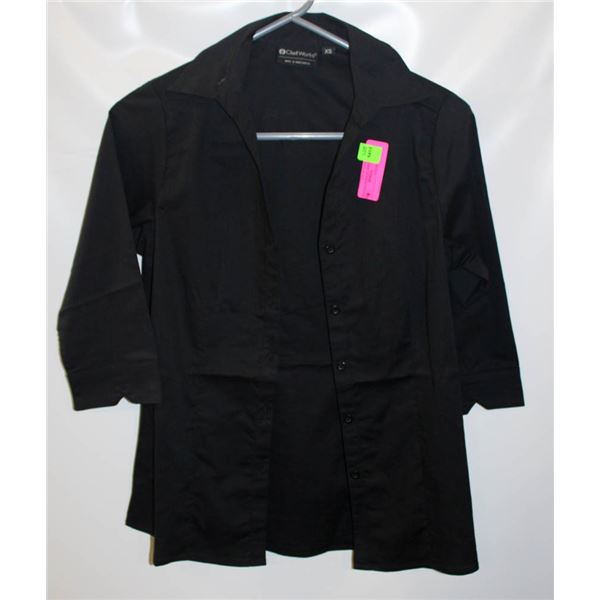 CHEFS WORKS WOMENS FINESSE 3/4 SLEEVE WA34 BLACK