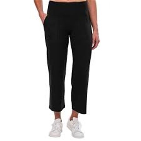 NEW TUFF VEDA LARGE BLACK WOMENS CROP PANTS