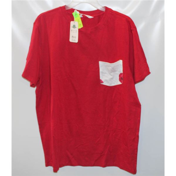 NEW MENS XL REDSHORT SLEEVE TOP WITH TAGS