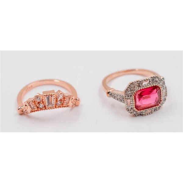 NEW,CUBIC ZIRCONIA RED GEMSTONE FASHION RING S7