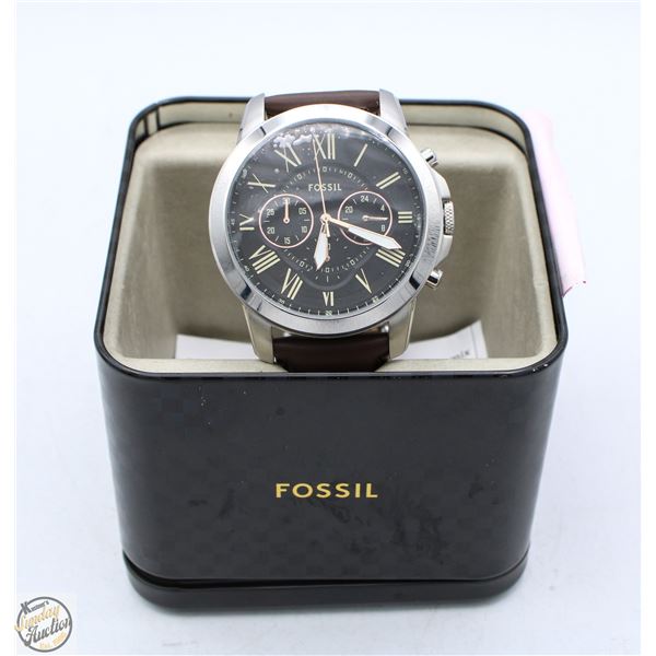 FOSSIL MENS GRANT ANALOG DISPLAY QUARTZ BLACK