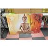 Image 1 : BRAND NEW 3 PANEL BUDDHA WALL ART ORANGE 16 X 32"