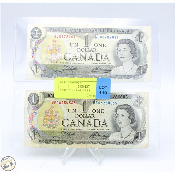PAIR OF 1973 $2 BILLS