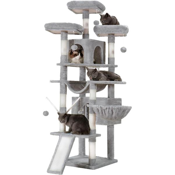 NEWLY ASSEMBLED HEY-BROTHER CATTREE 71" LIGHT GREY