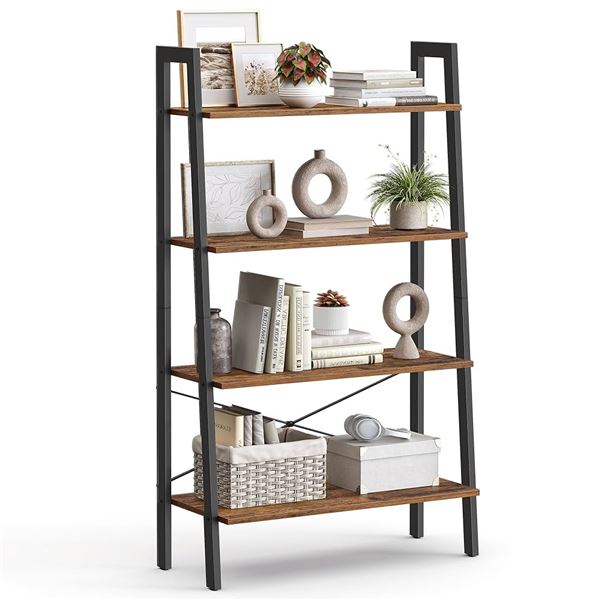 NEWLY ASSEMBLED VASAGLE LADDER SHELF 4 TIER