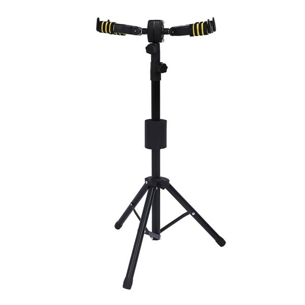 NEWLY ASSEMBLED DUAL GUITAR STAND AUTO LOCK