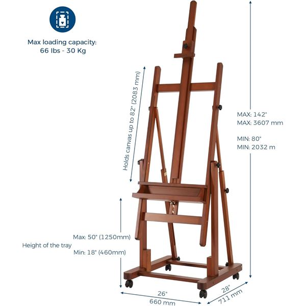 NEW ASSEMBLED VISWIN HEAVY DUTY ART EASEL ON