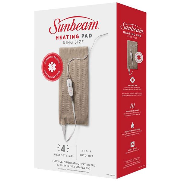 NEW WITH BOX SUNBEAM HEATING PAD KING SIZE