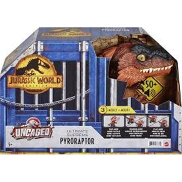 NEW WITH BOX JURASSIC WORLD UNCAGED PYRORAPTOR