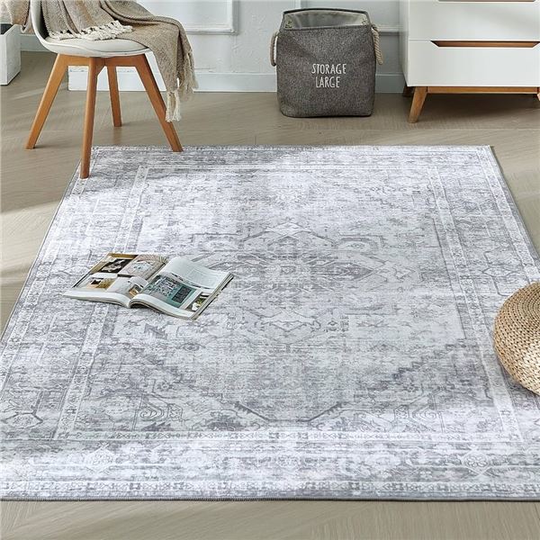 NEW BRICHOEE 8X10FT GREY AREA RUG