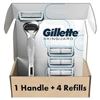 Image 1 : NEW GILLETTE SKINGUARD MENS RAZOR HANDLE+4 BLADES