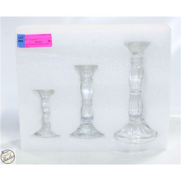 NEW 3 DIFFERNT SIZES GLASS VASES