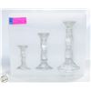 Image 1 : NEW 3 DIFFERNT SIZES GLASS VASES