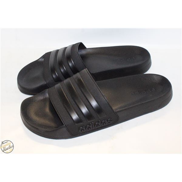 ADIDAS SIZE 14 ADILETTE SHOWER SANDALS BLACK