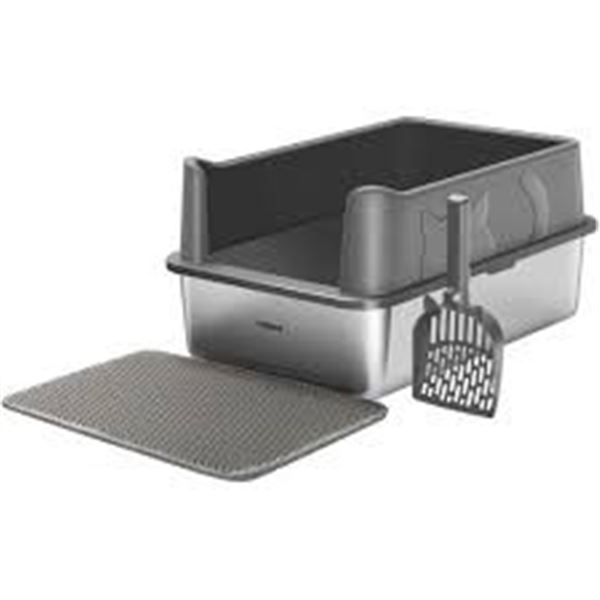 NEW PEREHOME STAINLESS STEEL CAT LITTER BOX