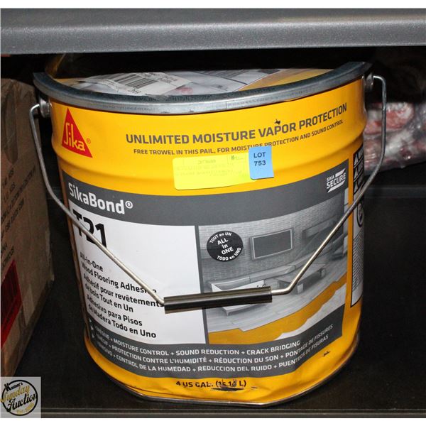 NEW 4 GALLON SIKABOND T21 ALL-IN-ONE WOOD FLOORING