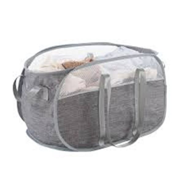 NEW TECHMILLY COLLAPSIBLE LAUNDRY BASKET GREY