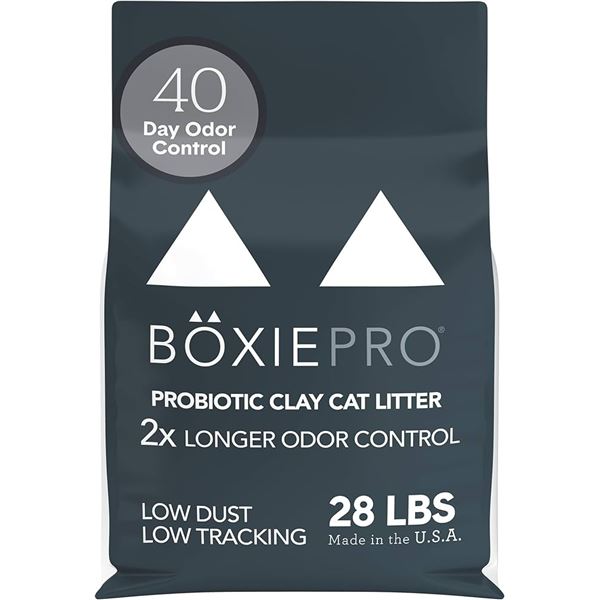 NEW 28LB BOXIEPRO PROBIOTIC CLUMPING LITTER