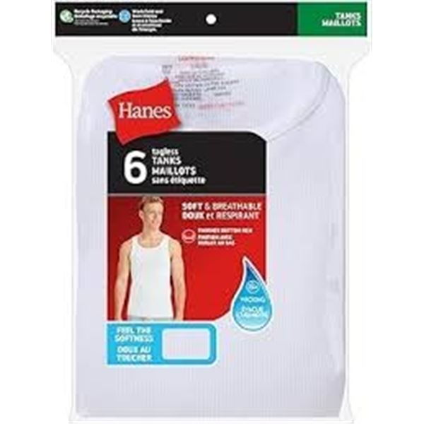 NEW HANES 6 TAGLESS TANKS MEDIUM