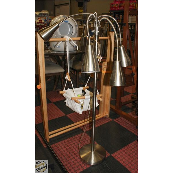 BRUSHED NICKEL 5 ARM SPIDER FLOOR LAMP
