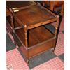 Image 1 : ANTIQUE DOUBLE TIER TWO DRAWER OCCASIONAL TABLE