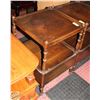 Image 1 : ANTIQUE DOUBLE TIER TWO DRAWER OCCASIONAL TABLE