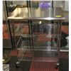 Image 1 : STAINLESS STEEL FOOD PREP TABLE ON WHEELS