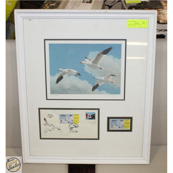 FRAMED WILDLIFE PRINT - ALBERTA GAME