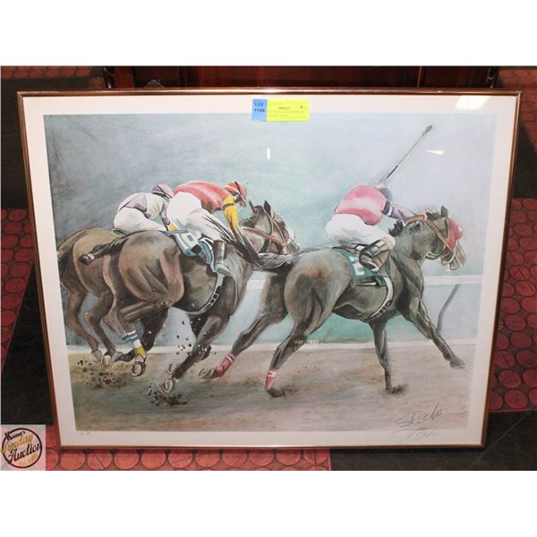 S C SOLO SIGNED ARTIST PROOF PRINT - HORSE RACE