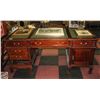 Image 1 : ORNATE WOOD LEATHER TOPPED BUREAU DESK