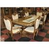 Image 1 : ANTIQUE ART NOUVEAU TEAK WOOD AND STONE ACCENTED