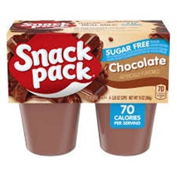 NEW 12/4 X 3.5OZ SNACK PACK CHOCLATE PUDDING CUPS
