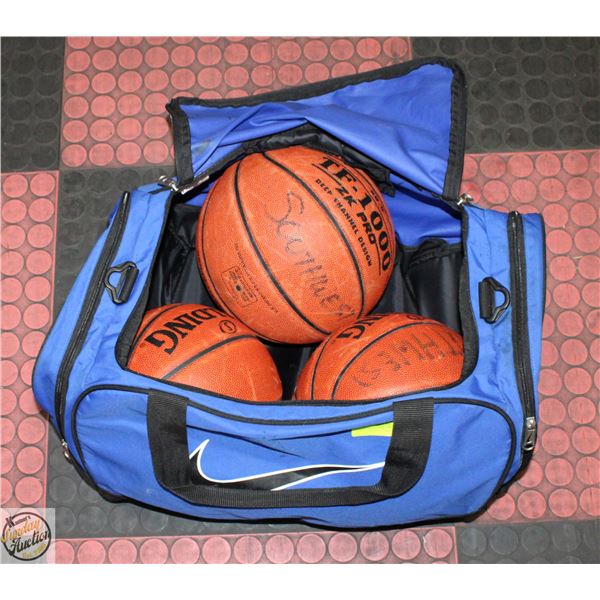 3 BASKETBALLS & NIKE BAG