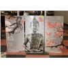 Image 1 : BRAND NEW 3 PANEL BUDDHA WALL ART WHITE 16 X 32"