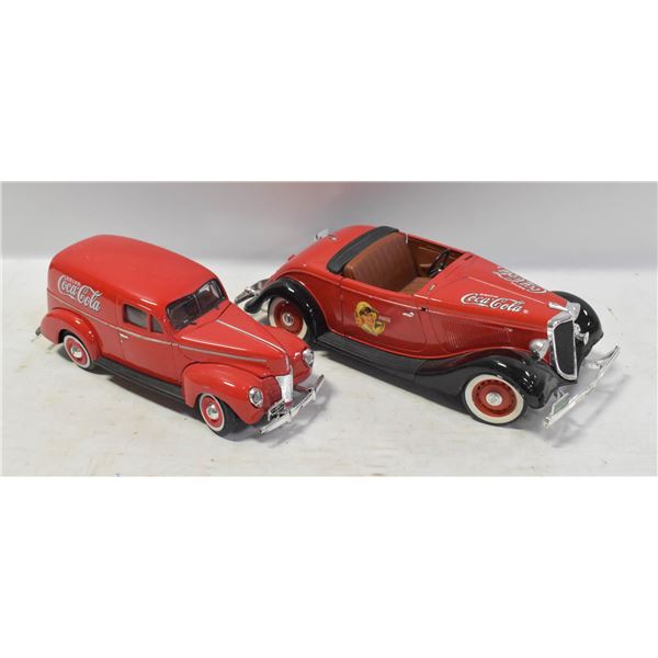 2 COLLECTIBLE COCA COLA DIE CAST VEHICLES