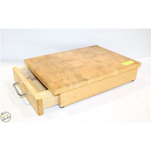 BUTCHER BLOCK WITH DRAWER